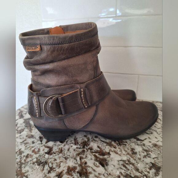 Pikolinos Ankle Boots Womens 38 Brown Gray Round Toe Zip Casual Comfort Leather - Picture 2 of 12